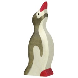 Holztiger - Pingouin, petit, tête haute en Bois