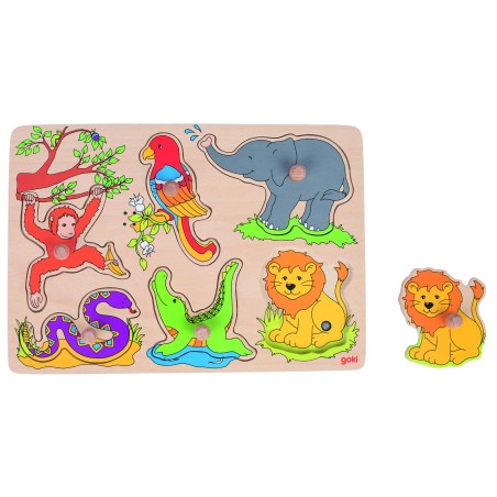 Puzzle Sonore 30 cm - Animaux du Zoo - GOKI - 1 an