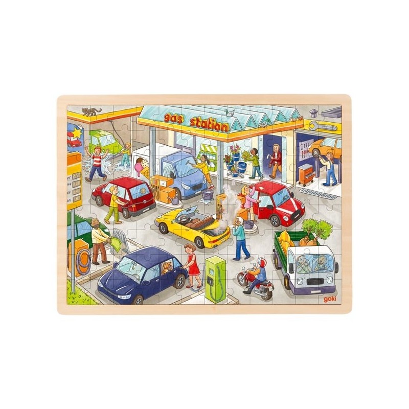 Puzzle en bois - Modéle Station essence - 96 pièces