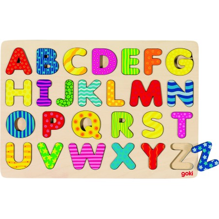 GOKI Puzzle en bois - Alphabet A-Z - 26 pièces